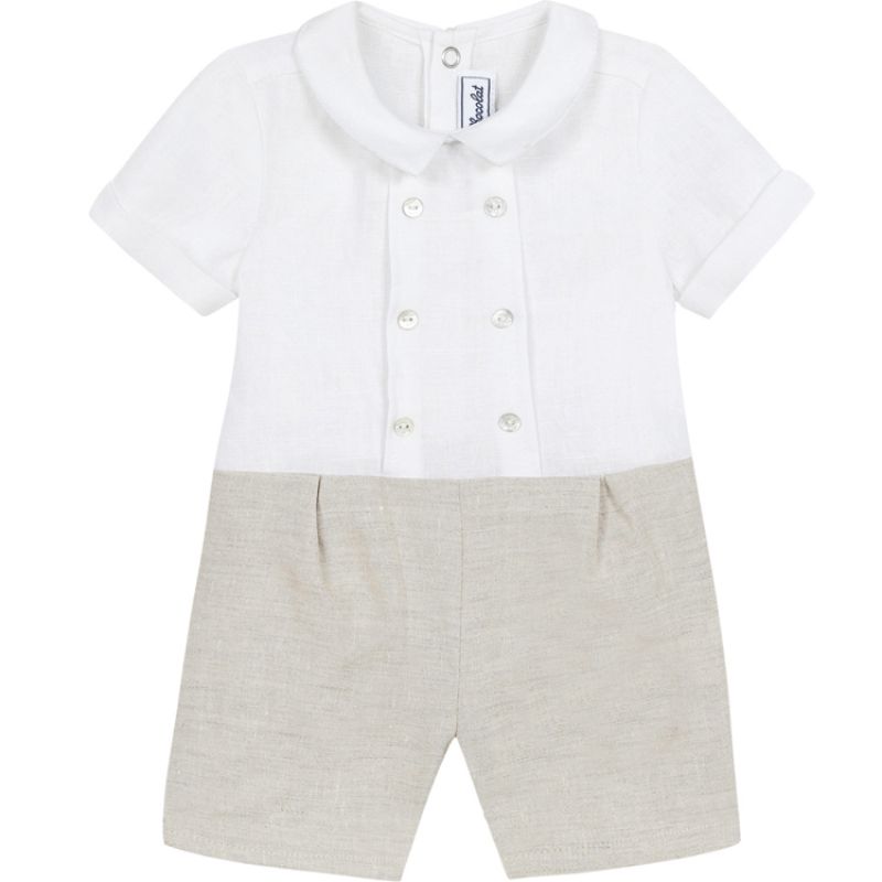 Tenue de cérémonie combinaison courte en lin (1 an) Tartine et Chocolat