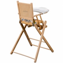 Chaise haute pliante en bois massif naturel (personnalisable)  par Combelle
