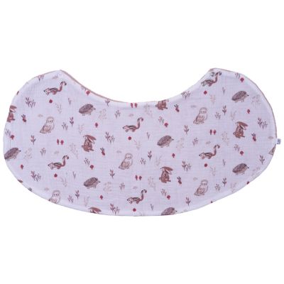 Bavoir 2 en 1 (poncho et épaule) gaze de coton et bambou clairière et Mocha BB & Co