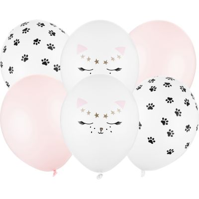 Lot de 6 ballons chaton (30 cm)  par Party Deco