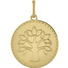 Médaille ronde Arbre de vie (or jaune 750°)  par Berceau magique bijoux