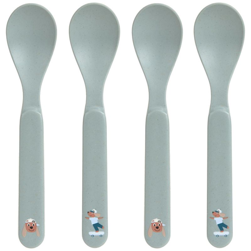 Lot de 4 cuillères en polypropylène et cellulose Tiny Team Chien Lässig Produit 1