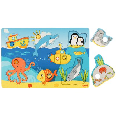 Puzzle en bois Animaux de la mer (7 pièces)
