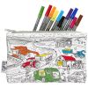 Trousse à colorier lavable et réutilisable Roues en route avec 10 feutres Eatsleepdoodle Produit 1
