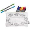 Trousse à colorier lavable et réutilisable Roues en route avec 10 feutres Eatsleepdoodle Produit 4