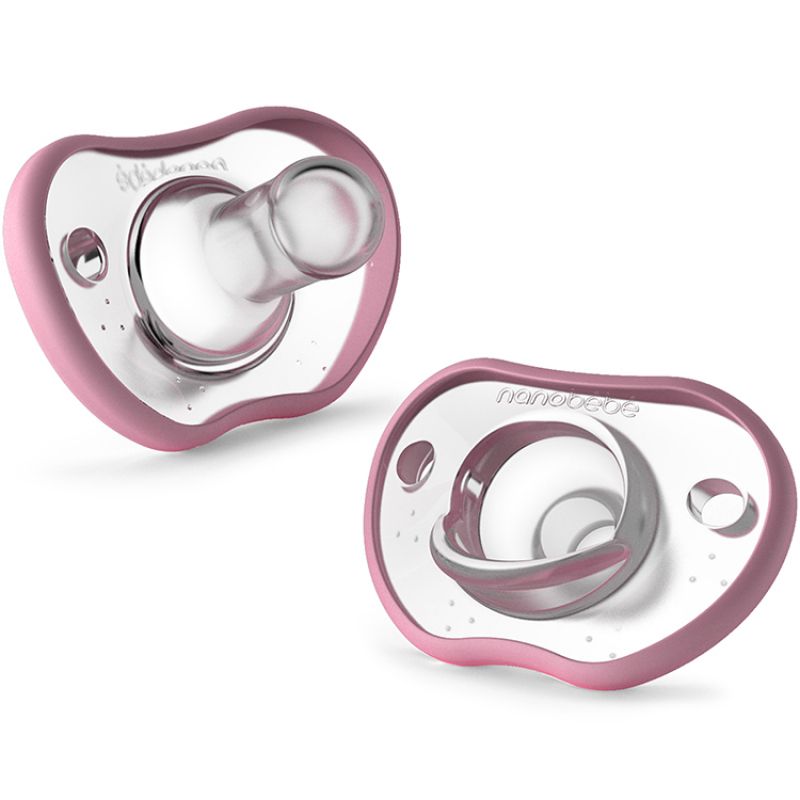 Lot de 2 sucettes Flexy Rose (3 mois et +) Nanobébé