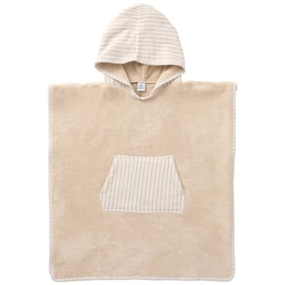 Poncho de bain à capuche bambou et gaze de coton galet (3-5 ans) BB & Co