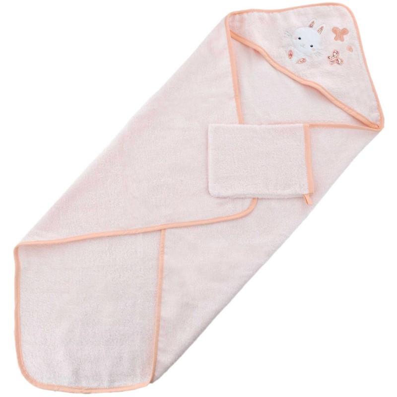 Cape de bain et gant Lapinou Domiva
