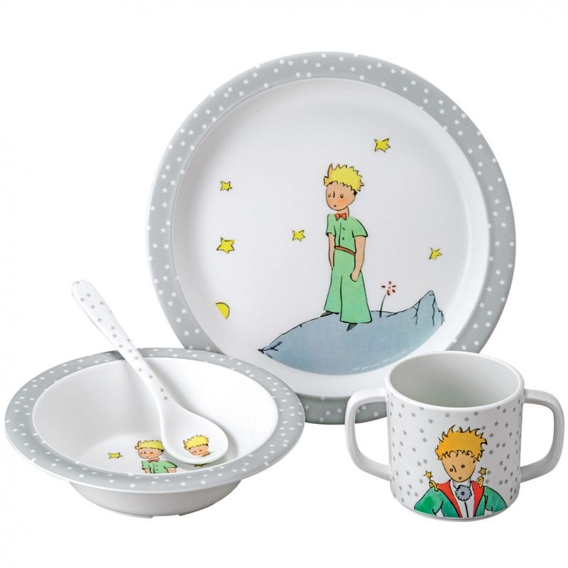 Coffret repas enfant gris Petit Prince (4 pièces) Petit Jour Paris
