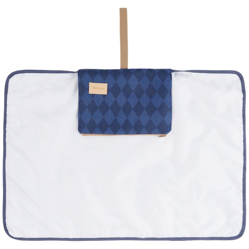 Tapis à langer imperméable Hyde Park Denim Blue Diamonds Nobodinoz Produit 2