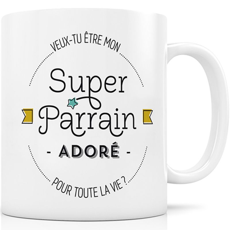 Mug en céramique Super parrain adoré Créa Bisontine