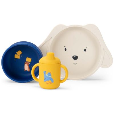 Set vaisselle silicone Puce & Pilou  par Moulin Roty