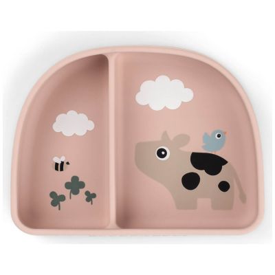 Bol à compartiments ventouse Tiny farm Rose Done by Deer