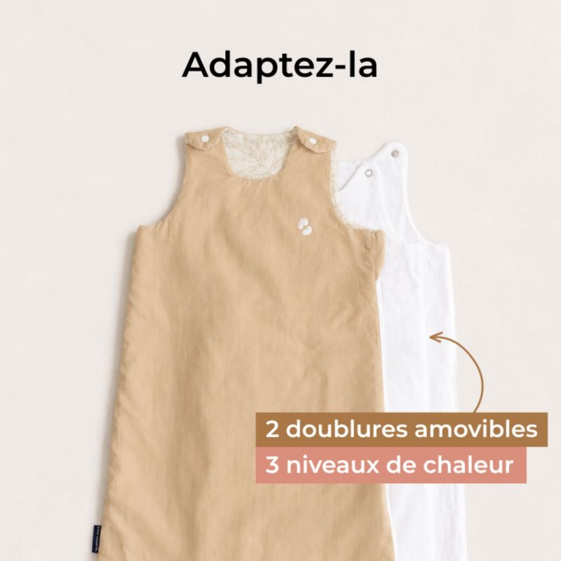 Gigoteuse réversible 4 saisons feuillage beige (18-36 mois) Les petites billes Ambiance 2