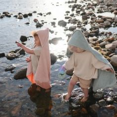 Cape de bain en coton bio Blush