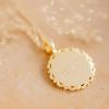 Collier médaille ronde Florale personnalisable (or jaune 18 carats) Pleine Lune Produit 1