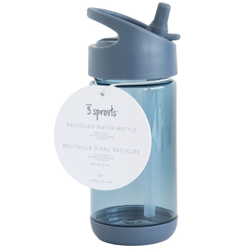 Gourde en plastique recyclé Bleue (350 ml) 3 sprouts Packaging 7