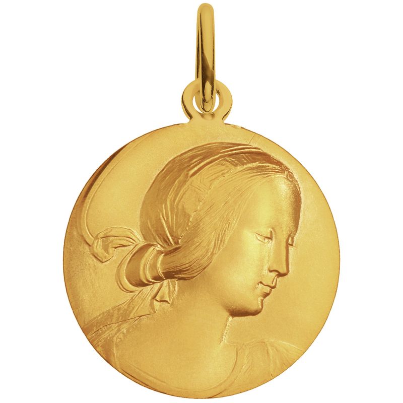 Médaille Vierge de Milan 18 mm (or jaune 750°) Monnaie de Paris