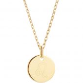 Collier chaîne médaille Lion personnalisable (plaqué or)