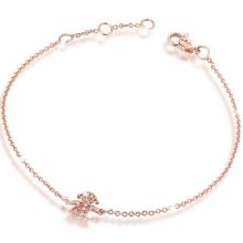 Bracelet sur chaîne Briciole fille (or rose 750° et pavé de diamants)  par leBebé