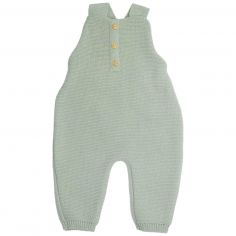 Salopette en maille Vert Olive (1-3 mois) - Trois Kilos Sept