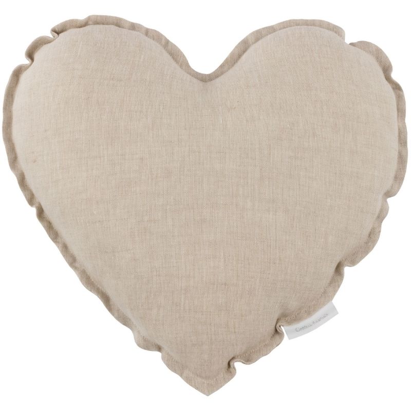 Coussin Coeur en lin Naturel (28 cm) Cotton&Sweets Produit 1