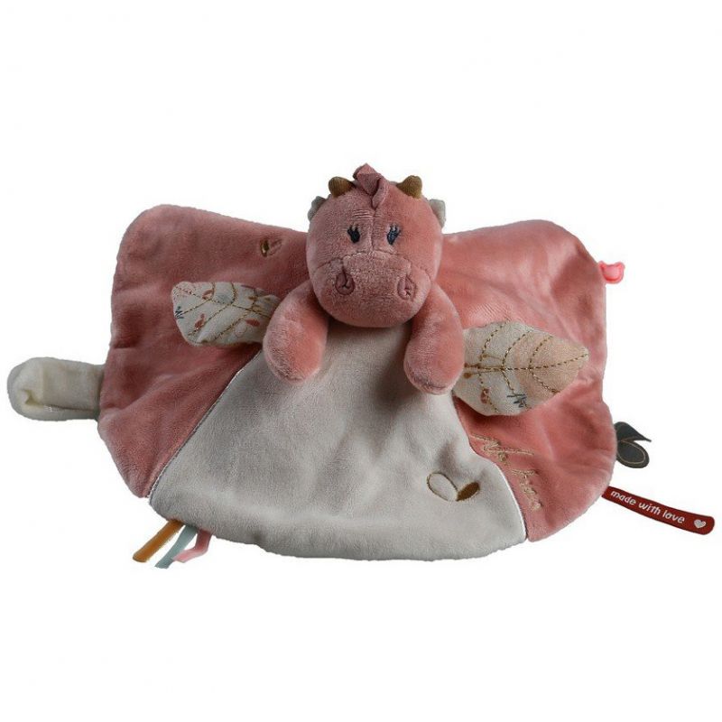 Doudou attache sucette à étiquette dragonne Lina & Joy Noukie's