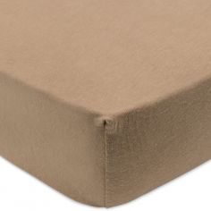 Lot de 2 draps housses en jersey Sea Green-Biscuit (40 x 80 cm)