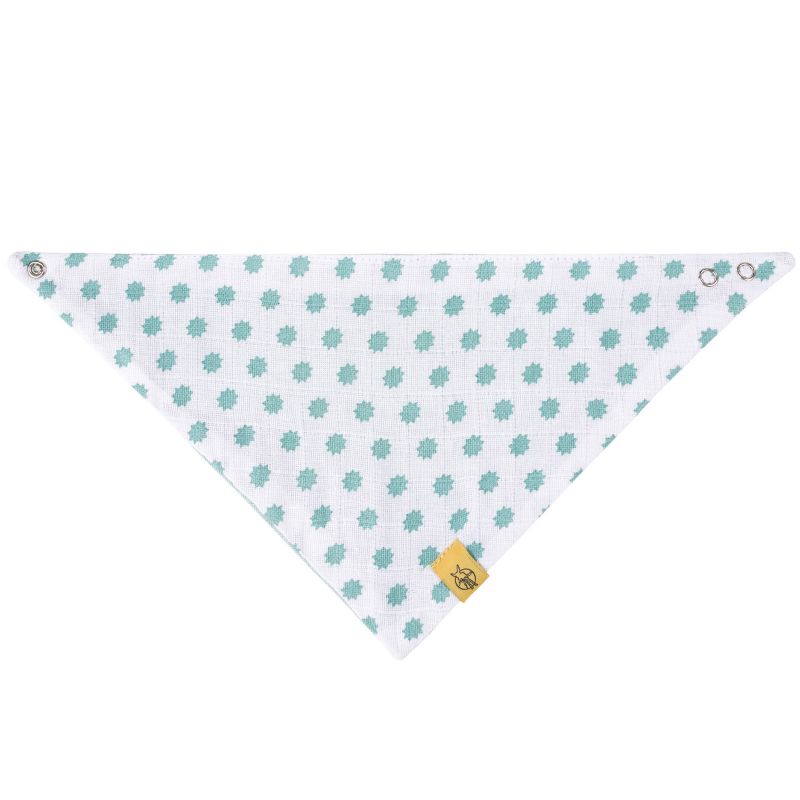 Bavoir bandana Little Chums en mousseline de coton étoiles vert d'eau Lässig