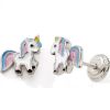 Boucles d'oreilles Easy Viss Licorne multicolore (argent 925) - Baby bijoux