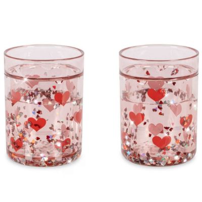 Lot de 2 gobelets à paillettes Coeurs  par Konges Slojd