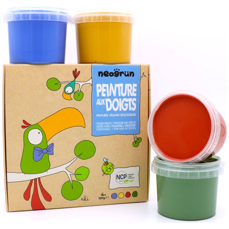 Coffret Aki peinture aux doigts naturelle et vegan (assort. 4 pots) - Reconditionné Neogrün Produit 5