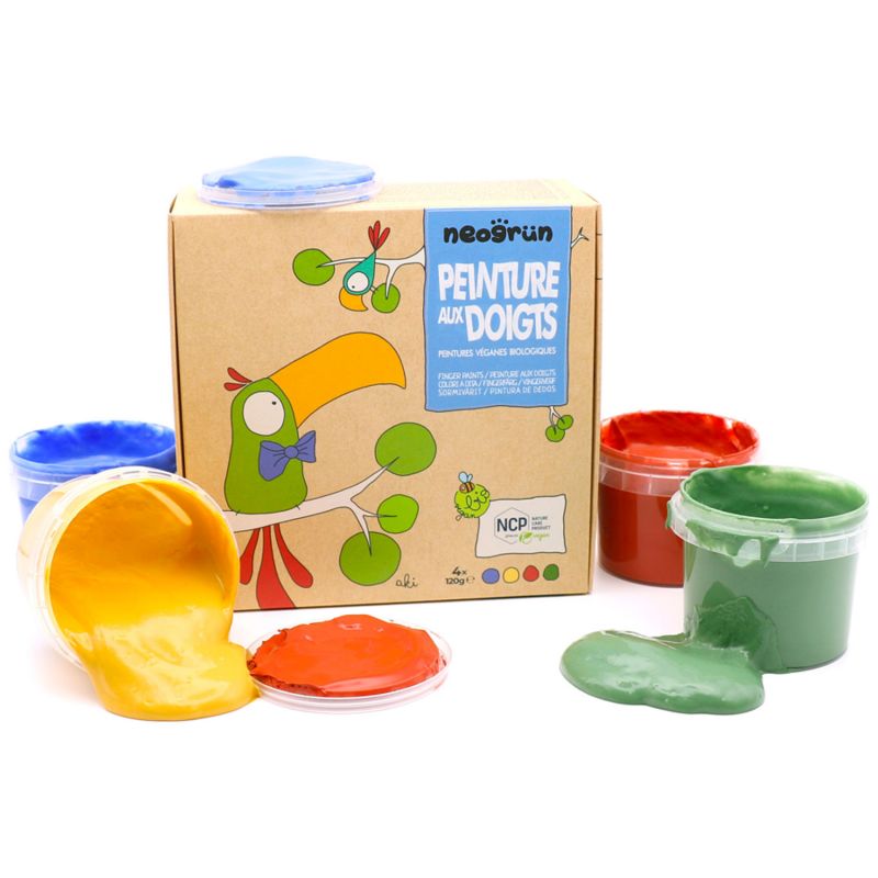 Coffret Aki peinture aux doigts naturelle et vegan (assort. 4 pots) - Reconditionné Neogrün Produit 6