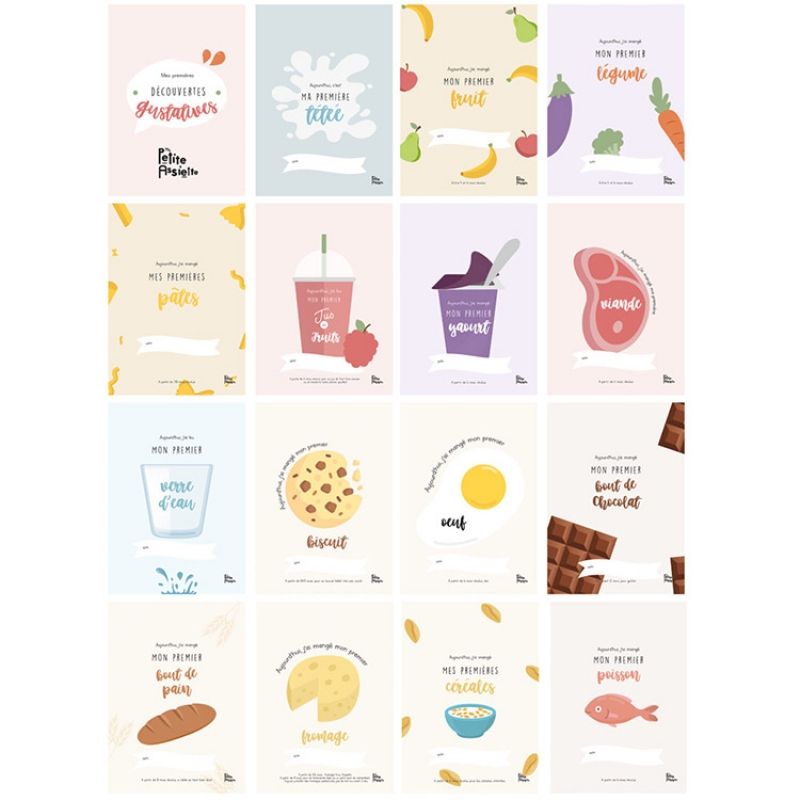 Cartes étapes Mes premières découvertes gustatives (16 cartes) Ma Petite Assiette