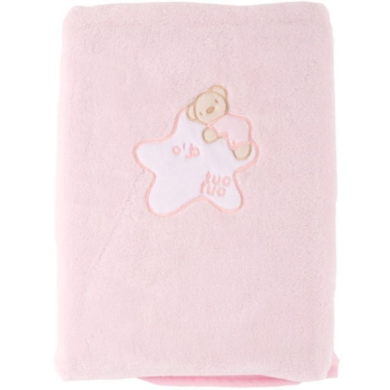Couverture polaire rose Lunes et étoiles  (100 x 75 cm) Tuc Tuc