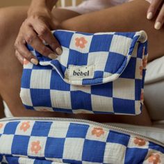 Tapis à langer Comme un bonbon Romy damier bleu - BEBEL