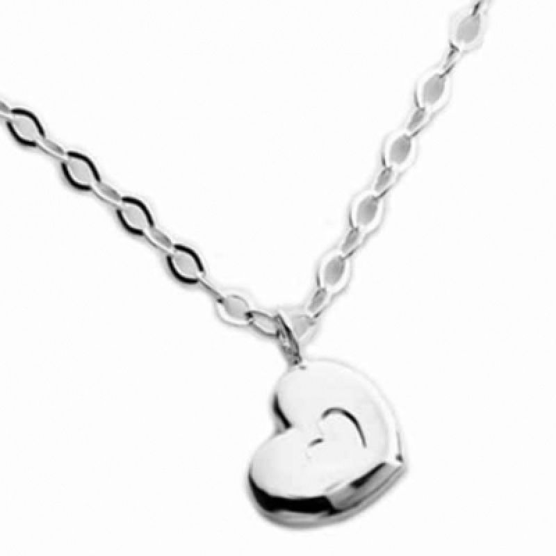 Collier enfant Petit coeur (argent 925° rhodié) Daniel Crégut
