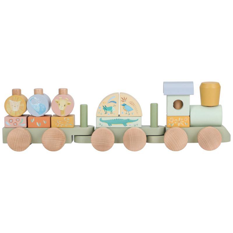 Train à blocs en bois Safari Friends Little Dutch Produit 1