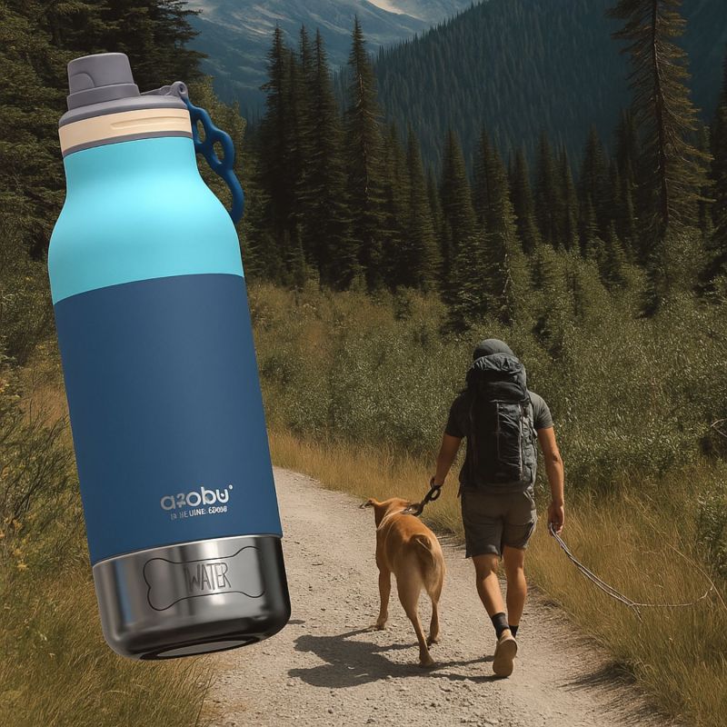 Gourde pour chien 3 en 1 Buddy Pastel Blue (1 litre) Asobu Ambiance 5