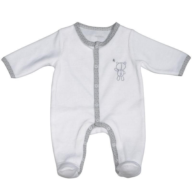 Pyjama chaud blanc nounours Céleste (3 mois) Sauthon