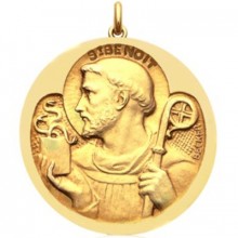 Médaille Saint Benoît (or jaune 750°)  par Becker