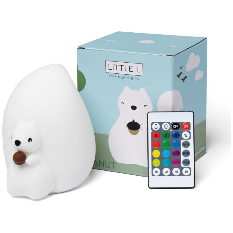 Veilleuse tactile en silicone Ecureuil Peanut avec télécommande Little L Packaging 6