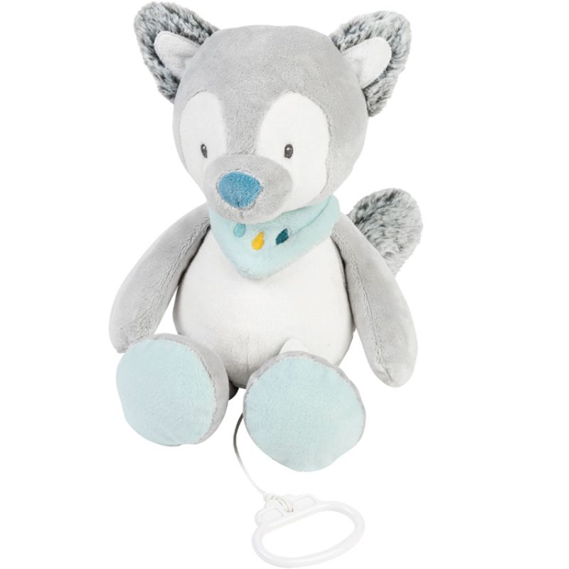Peluche musicale Tiloo le loup Tim & Tiloo gris (30 cm) Nattou