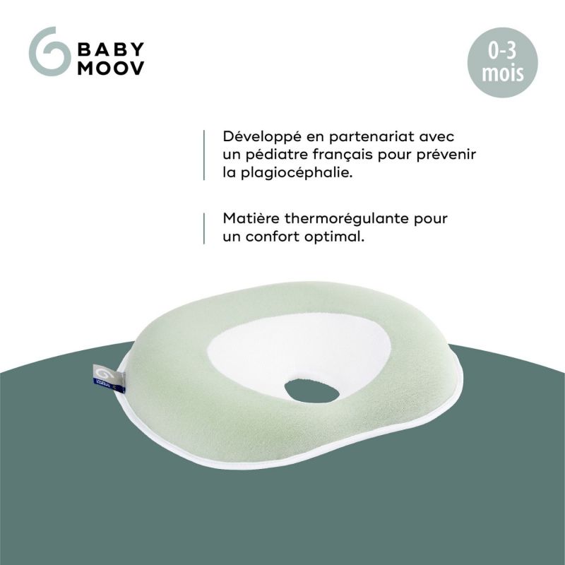 Coussin anti tête plate Cosyhead Fresh Sage Green Babymoov Ambiance 3