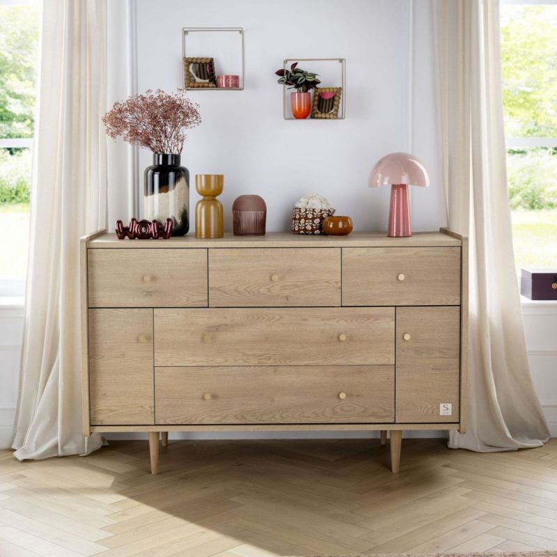 Commode buffet 5 tiroirs et 2 portes My Love Sauthon mobilier Ambiance 5
