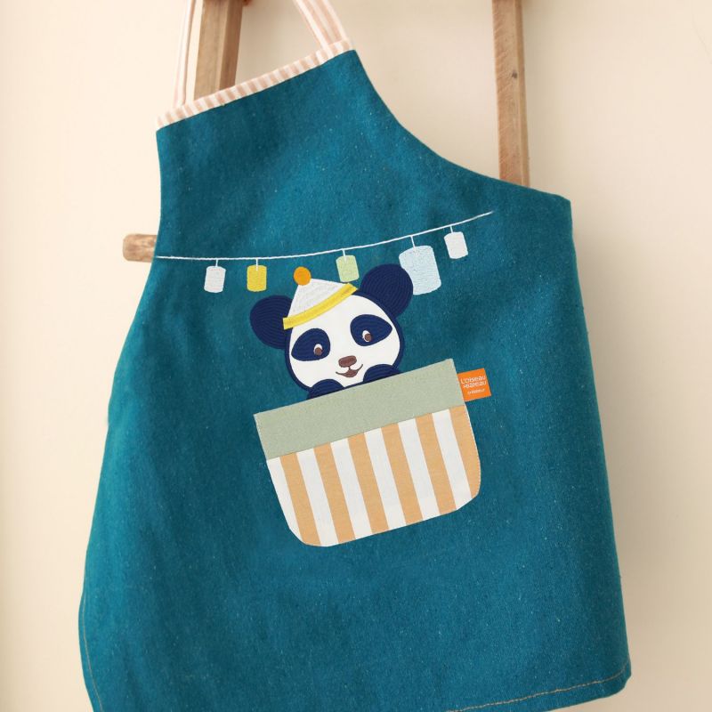 Tablier Les Copains d'abord Panda personnalisable (2-6 ans) L'oiseau bateau Ambiance 2
