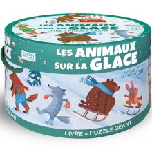 Livre et puzzle géant Les animaux sur la glace  par Sassi Junior