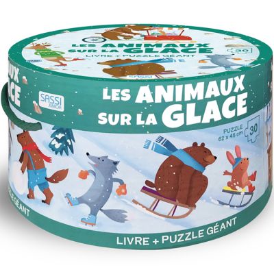 Livre et puzzle géant Les animaux sur la glace Sassi Junior