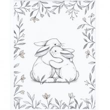 Affiche encadrée lapin d'amour  (30 x 40 cm)  par Lilipinso