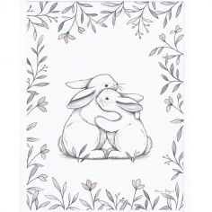 Affiche encadrée lapin d'amour  (30 x 40 cm)